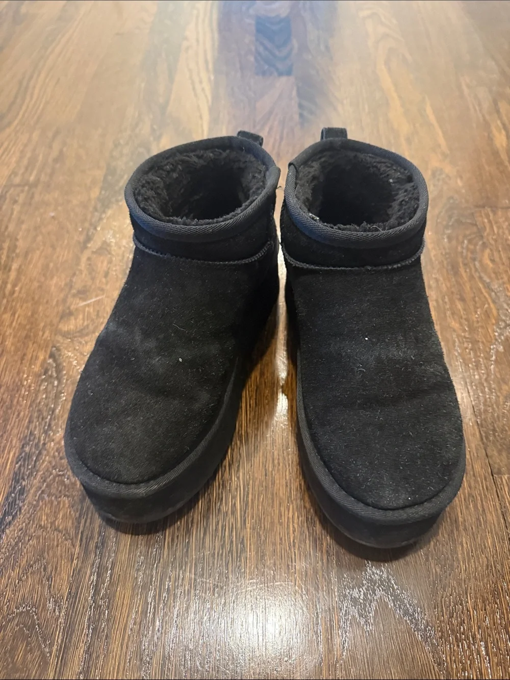 Black Suede Ankle Booties with Plush Lining - Women